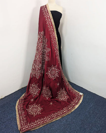 Fancy Handmade LCD Gotta Work Silk Dupatta (Ready To Wear)