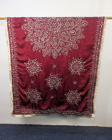 Fancy Handmade LCD Gotta Work Silk Dupatta (Ready To Wear)