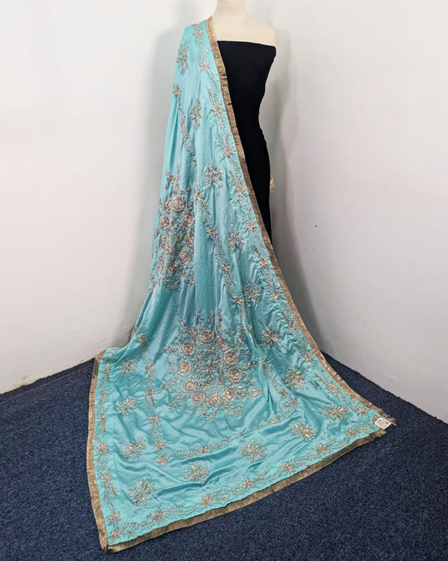 Exclusive Handmade LCD Gotta Work Silk Dupatta (Ready To Wear)