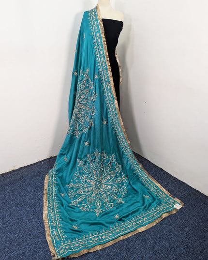 Fancy Handmade LCD Gotta Work Silk Dupatta (Ready To Wear)