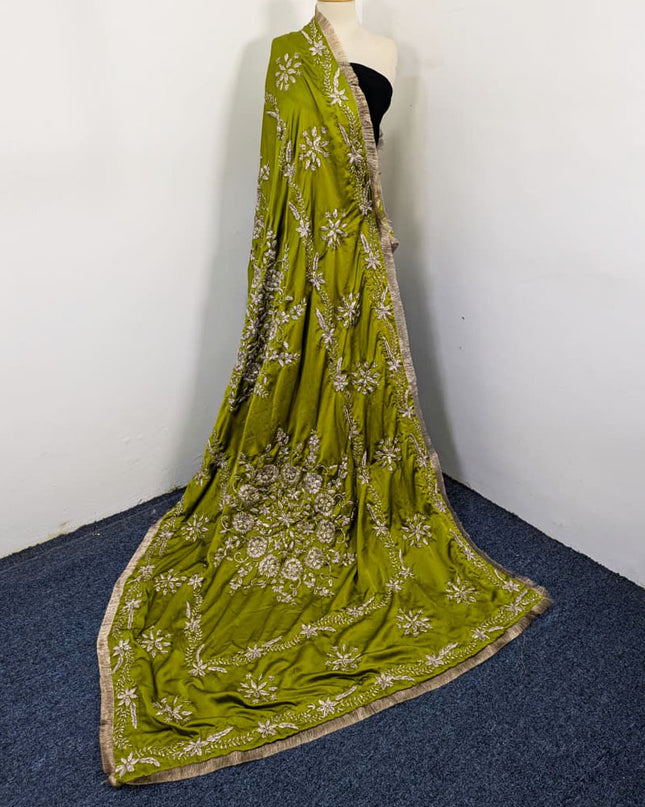 Exclusive Handmade LCD Gotta Work Silk Dupatta (Ready To Wear)