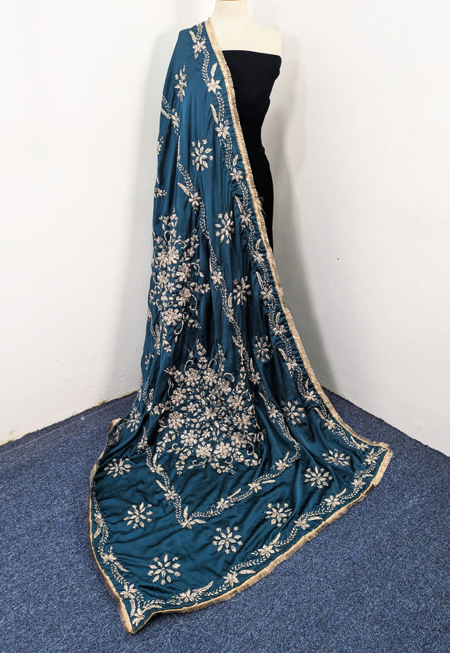 Exclusive Handmade LCD Gotta Work Silk Dupatta (Ready To Wear)