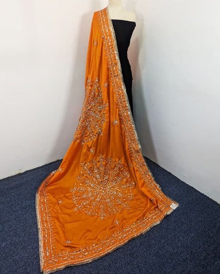Fancy Handmade LCD Gotta Work Silk Dupatta (Ready To Wear)