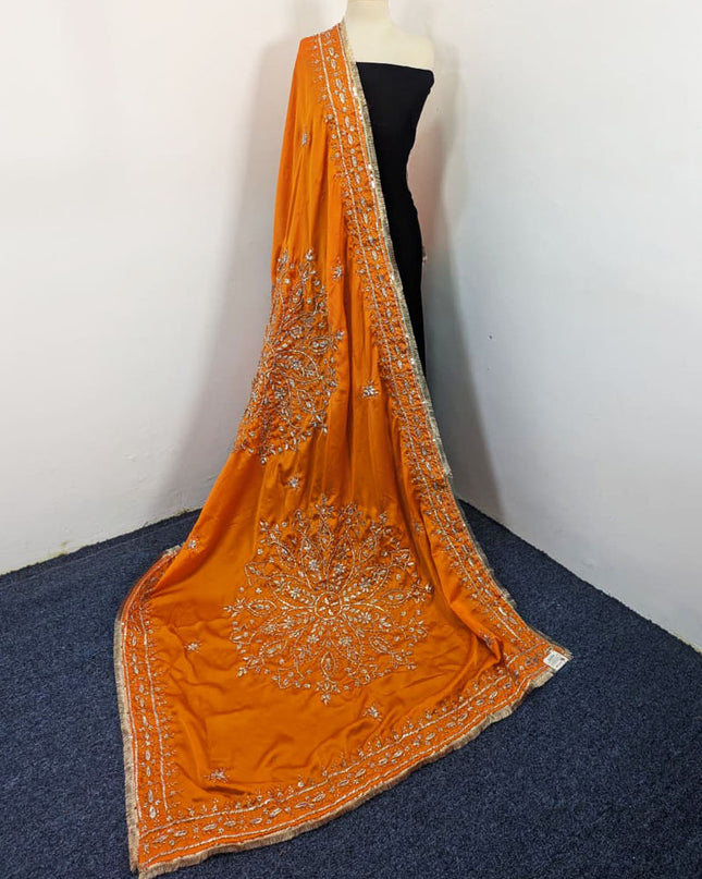Fancy Handmade LCD Gotta Work Silk Dupatta (Ready To Wear)