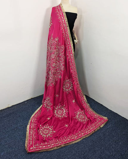 Premium Handmade LCD Gotta Work Silk Dupatta (Ready To Wear)