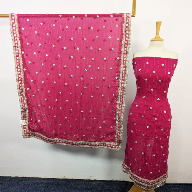 Handmade Akhrot Gotta & Press Sitara Work Chiffon 2Pc Unstitched