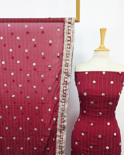 Handmade Akhrot Gotta & Press Sitara Work Chiffon 2Pc Unstitched