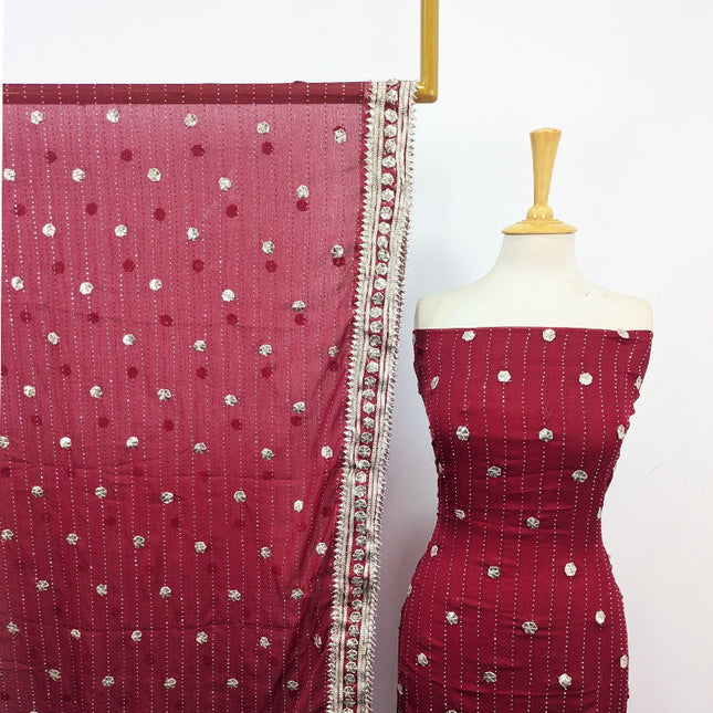Handmade Akhrot Gotta & Press Sitara Work Chiffon 2Pc Unstitched