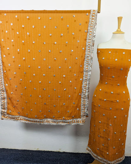Handmade Akhrot Gotta & Press Sitara Work Chiffon 2Pc Unstitched