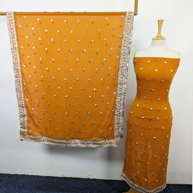 Handmade Akhrot Gotta & Press Sitara Work Chiffon 2Pc Unstitched