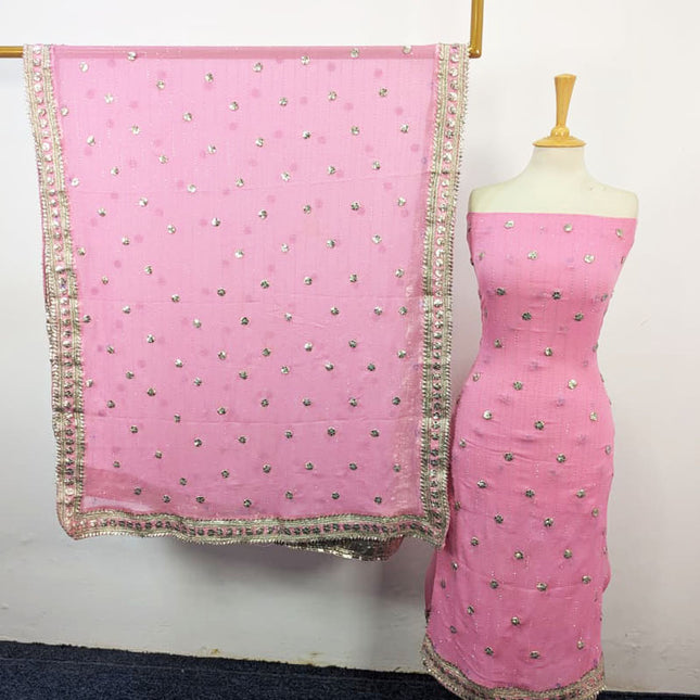 Handmade Akhrot Gotta & Press Sitara Work Chiffon 2Pc Unstitched