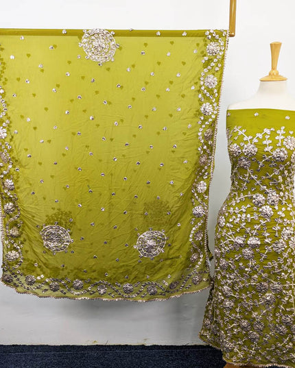 Fancy Chiffon with Full Jaal Gotta Work Shirt & 4 Sided Border Dupatta 2Pc Unstitched