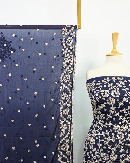 Chiffon with Full Jaal Gotta Work Shirt & 4 Sided Border Dupatta 2Pc Unstitched