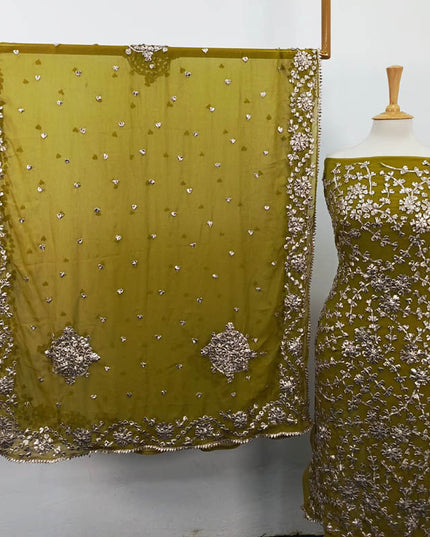 Chiffon with Full Jaal Gotta Work Shirt & 4 Sided Border Dupatta 2Pc Unstitched