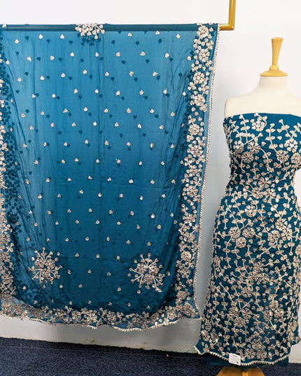 Chiffon with Full Jaal Gotta Work Shirt & 4 Sided Border Dupatta 2Pc Unstitched