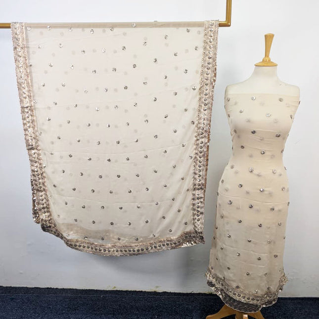 Fancy Chiffon with Handmade Akhrot Gotta Work 2Pc Unstitched