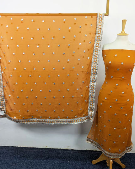 Fancy Chiffon with Handmade Akhrot Gotta Work 2Pc Unstitched