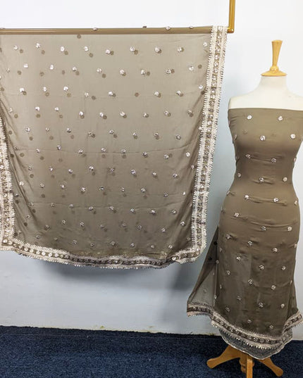 Fancy Chiffon with Handmade Akhrot Gotta Work 2Pc Unstitched