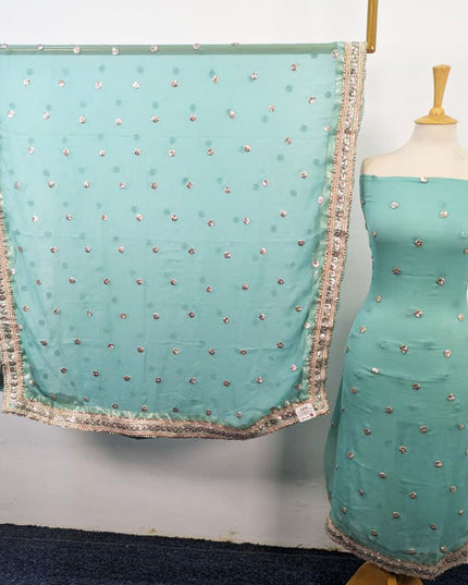 Fancy Chiffon with Handmade Akhrot Gotta Work 2Pc Unstitched