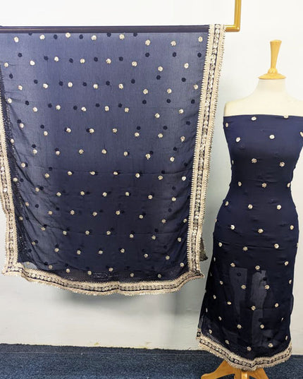 Fancy Chiffon with Handmade Akhrot Gotta Work 2Pc Unstitched