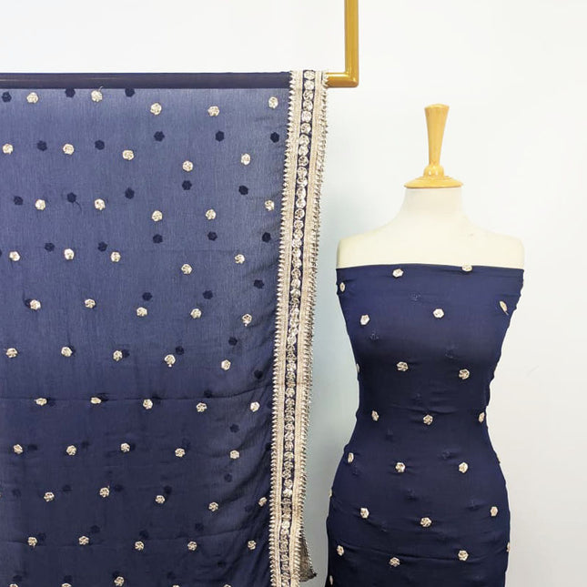 Fancy Chiffon with Handmade Akhrot Gotta Work 2Pc Unstitched