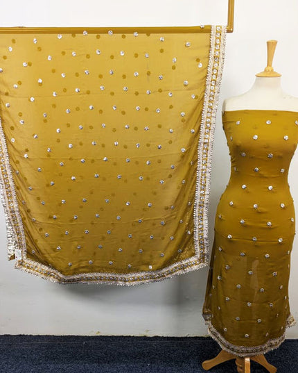 Fancy Chiffon with Handmade Akhrot Gotta Work 2Pc Unstitched