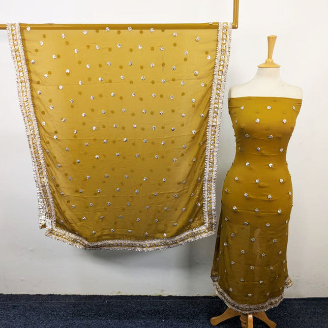 Fancy Chiffon with Handmade Akhrot Gotta Work 2Pc Unstitched