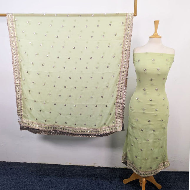 Fancy Chiffon with Handmade Akhrot Gotta Work 2Pc Unstitched