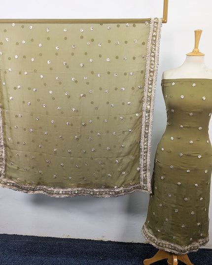 Fancy Chiffon with Handmade Akhrot Gotta Work 2Pc Unstitched