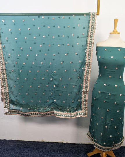Fancy Chiffon with Handmade Akhrot Gotta Work 2Pc Unstitched