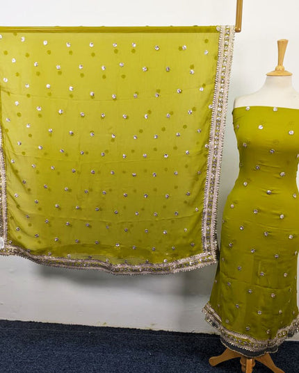Fancy Chiffon with Handmade Akhrot Gotta Work 2Pc Unstitched