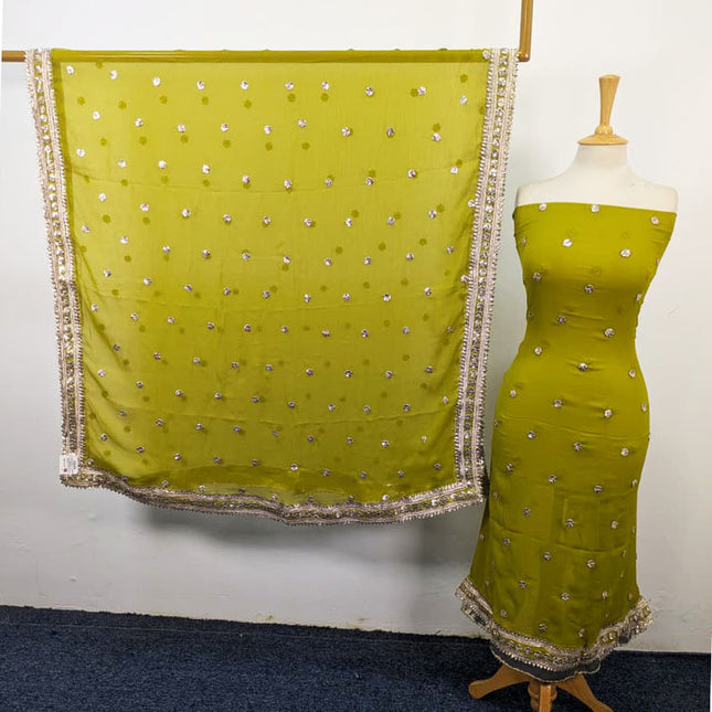 Fancy Chiffon with Handmade Akhrot Gotta Work 2Pc Unstitched