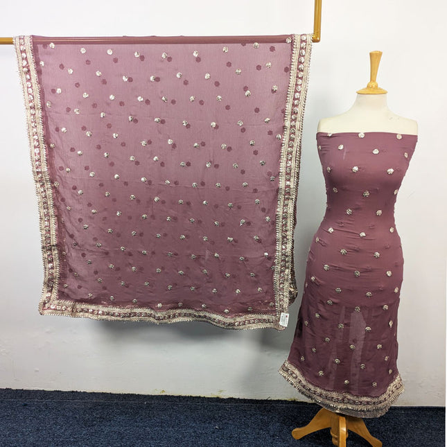 Fancy Chiffon with Handmade Akhrot Gotta Work 2Pc Unstitched