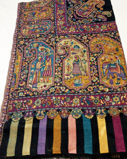 Fancy Wool with Moonlight + Kani Border Shawl