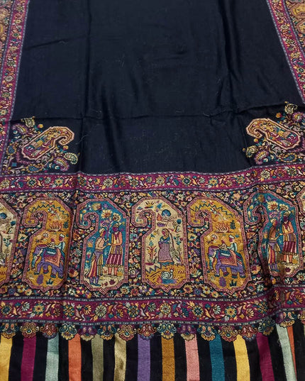 Fancy Wool with Moonlight + Kani Border Shawl