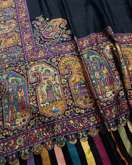 Fancy Wool with Moonlight + Kani Border Shawl