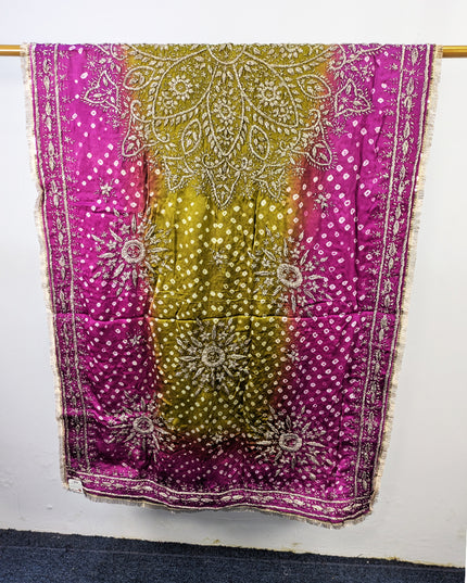 Premium Handmade Chunnri & Gotta Work Silk Dupatta (Ready To Wear)