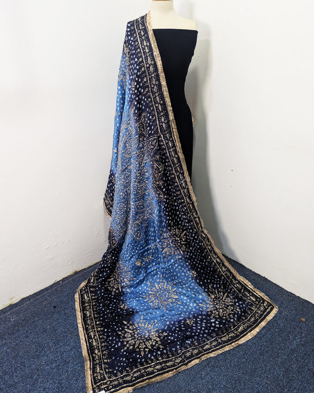 Premium Handmade Chunnri & Gotta Work Silk Dupatta (Ready To Wear)