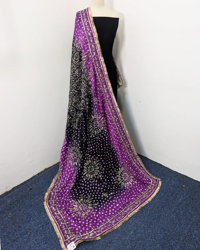 Premium Handmade Chunnri & Gotta Work Silk Dupatta (Ready To Wear)