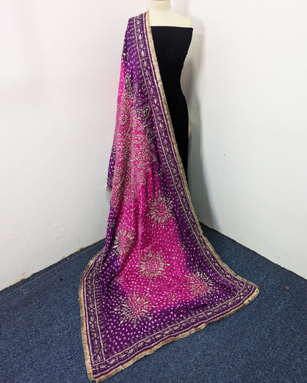 Premium Handmade Chunnri & Gotta Work Silk Dupatta (Ready To Wear)