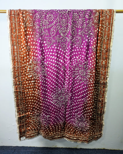 Premium Handmade Chunnri & Gotta Work Silk Dupatta (Ready To Wear)