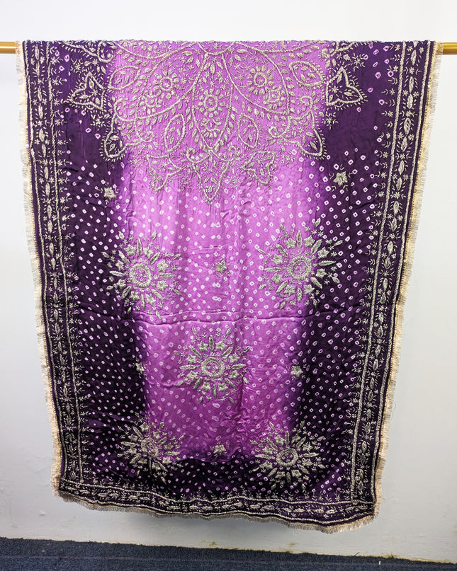 Premium Handmade Chunnri & Gotta Work Silk Dupatta (Ready To Wear)