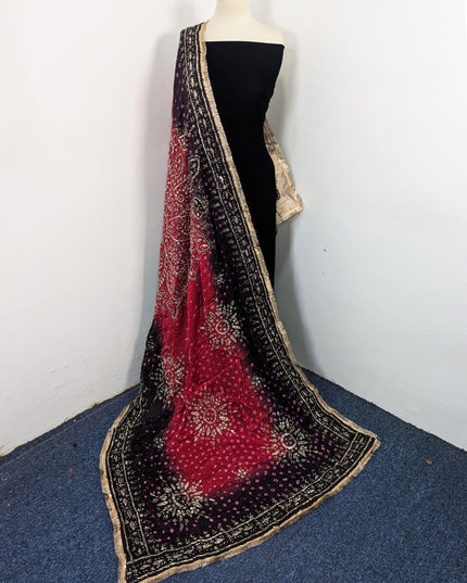 Premium Handmade Chunnri & Gotta Work Silk Dupatta (Ready To Wear)
