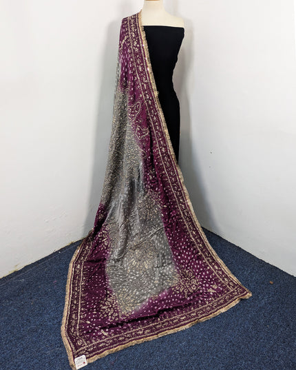 Premium Handmade Chunnri & Gotta Work Silk Dupatta (Ready To Wear)