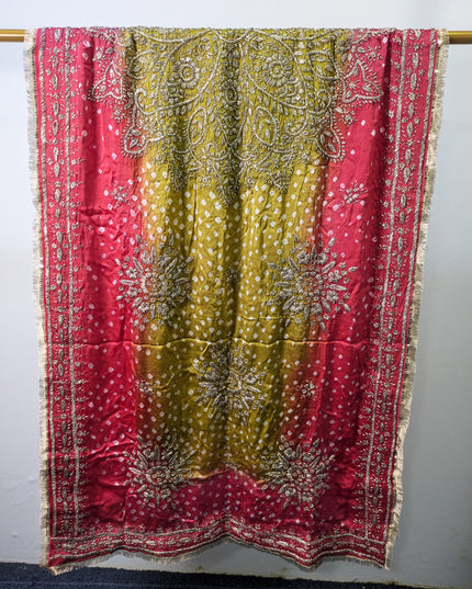 Premium Handmade Chunnri & Gotta Work Silk Dupatta (Ready To Wear)