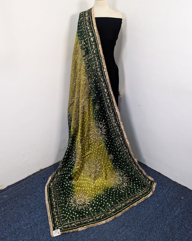 Premium Handmade Chunnri & Gotta Work Silk Dupatta (Ready To Wear)