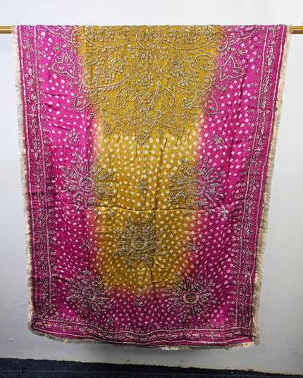 Premium Handmade Chunnri & Gotta Work Silk Dupatta (Ready To Wear)
