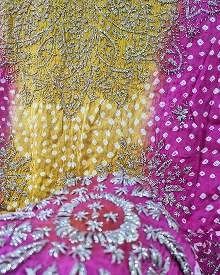 Premium Handmade Chunnri & Gotta Work Silk Dupatta (Ready To Wear)