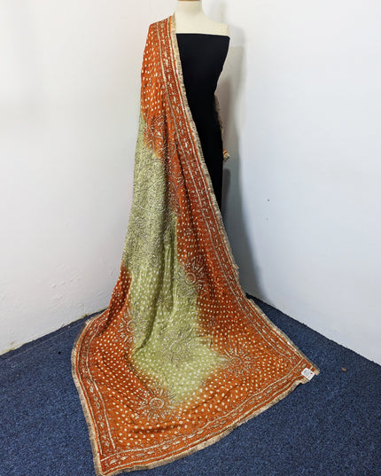 Premium Handmade Chunnri & Gotta Work Silk Dupatta (Ready To Wear)