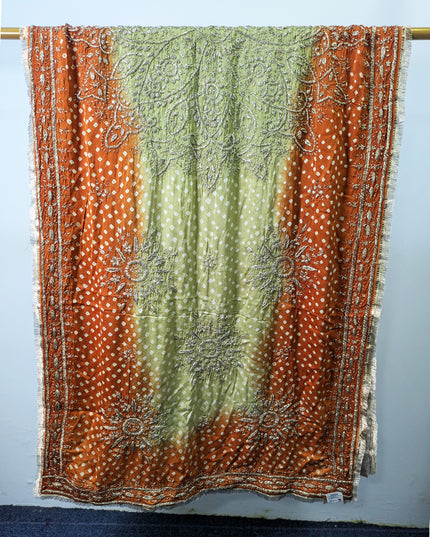 Premium Handmade Chunnri & Gotta Work Silk Dupatta (Ready To Wear)